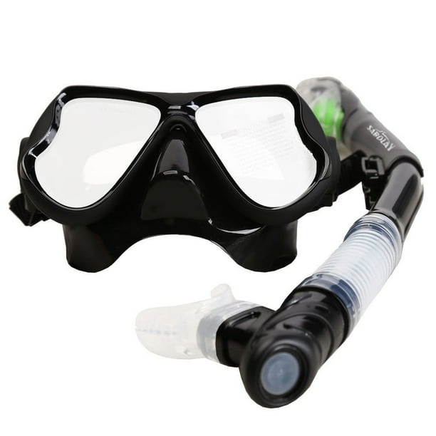 Adult Snorkel Set PVC Glass Swimming Diving Scuba Anti-Fog Goggles Mask US